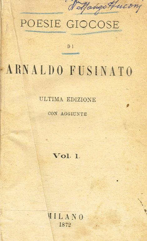 Poesie Giocose Vol.I Ii - Arnaldo Fusinato - copertina