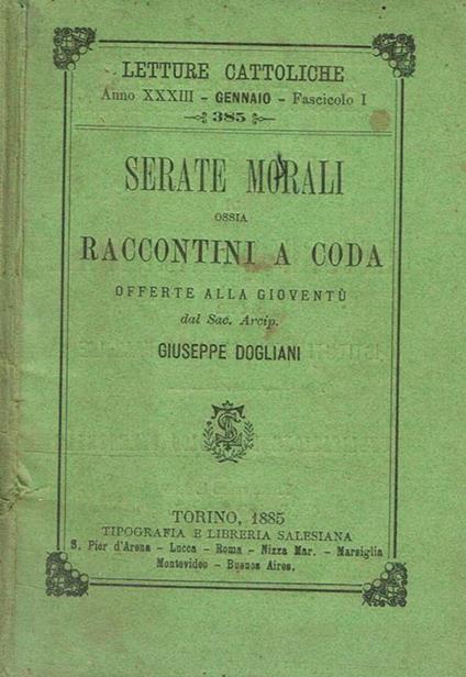 Serate Morali Ossia Raccontini A Coda Offerte Alla Giuventù Dal Sac.Arcip.Giuseppe Dogliani - copertina