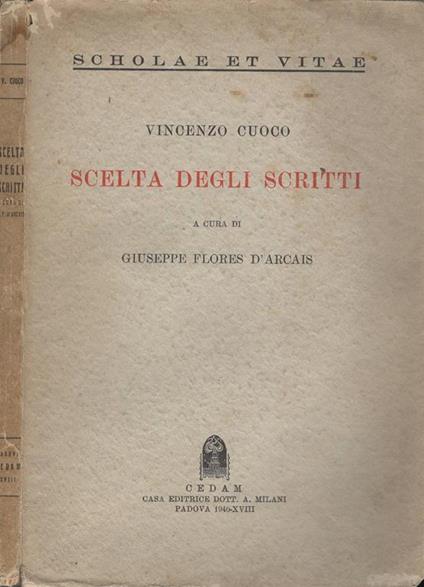 Scelta degli scritti - Vincenzo Cuoco - copertina