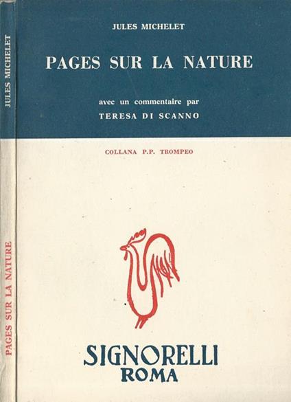 Pages sur la nature avec un commentaire par Teresa Di Scanno - Jules Michelet - copertina