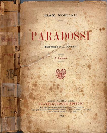 Paradossi - Max Nordau - copertina