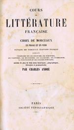 Cours Littérature Francaise Choix De Morceaux en Prose et en Verse