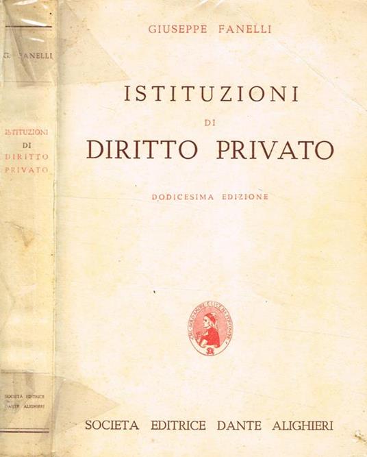 Istituzioni Di Diritto Privato - Giuseppe Fanelli - copertina