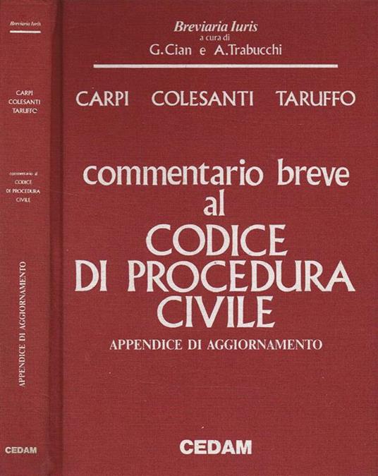 Commentario Breve Al Codice Di Procedura Civile Appendice Di Aggiornamento - copertina