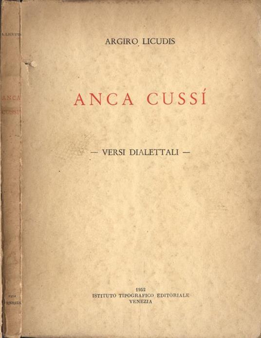 Anca cussì Versi dialettali - Argiro Licudis - copertina
