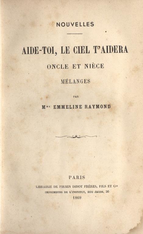 Aide toi, le ciel t' aidera Oncle et nièce - Emmeline Raymond - copertina