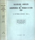 Massimario completo della giurisprudenza del Consiglio di Stato 1969 La settimana giuridica Parte I