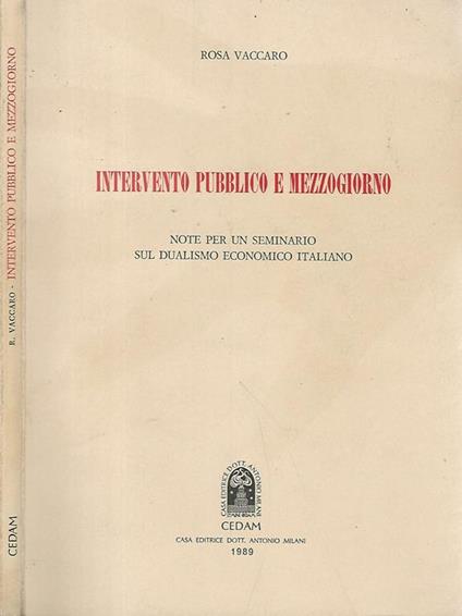 Imntervento pubblico e mezzogiorno Note per un seminario sul dualismo economico italiano - copertina