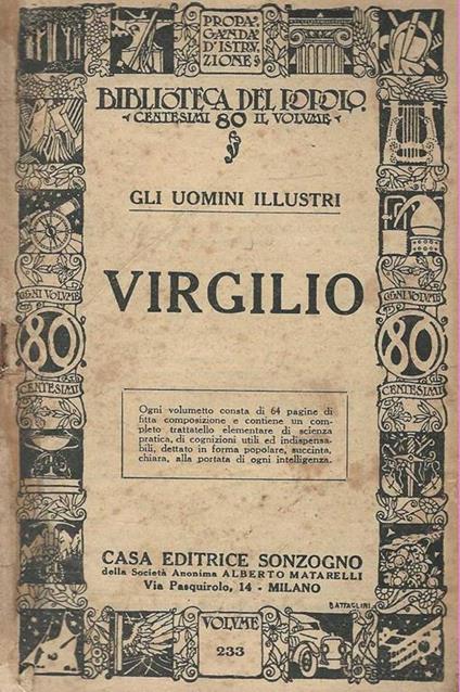 Gli Uomini Illustri Virgilio - copertina