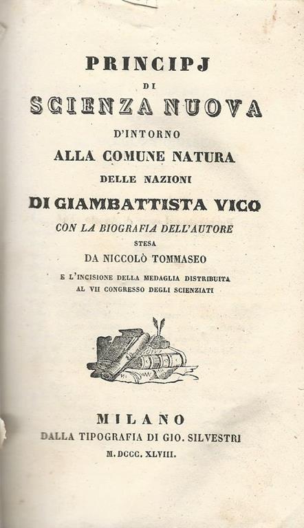 Principj Di Scienza Nuova D'Intorno Alla Comune Natura Delle Nazioni - Giambattista Vico - copertina