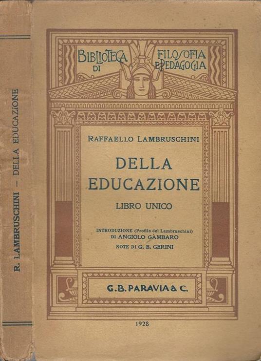 Della Educazione - Raffaello Lambruschini - copertina