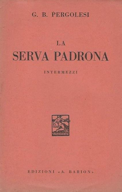 La serva padrona Intermezzi - copertina