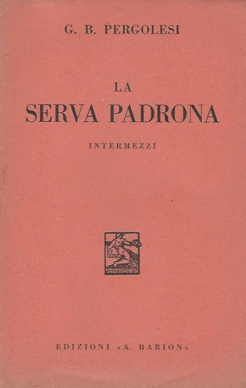 La serva padrona Intermezzi - copertina