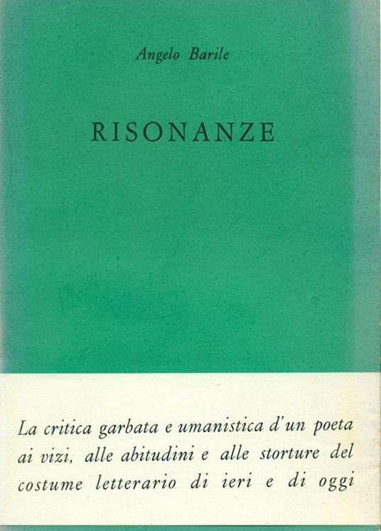 Risonanze (1931-1934) - Angelo Barile - copertina