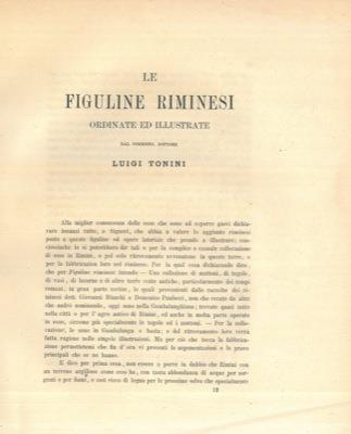 Le figuline riminesi ordinate e illustrate - Luigi Tonini - copertina