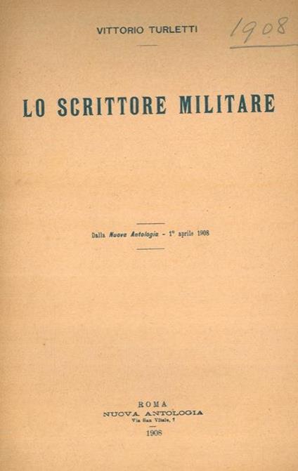 Lo scrittore militare - Vittorio Turletti - copertina