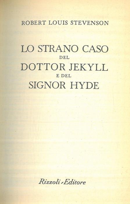 Lo strano caso del dottor Jekyll e del signor Hyde - Robert Louis Stevenson - copertina