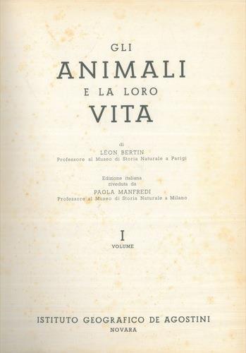 Gli animali e la loro vita - Léon Bertin - copertina