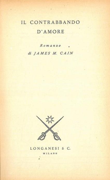Il contrabbando d'amore - James M. Cain - copertina