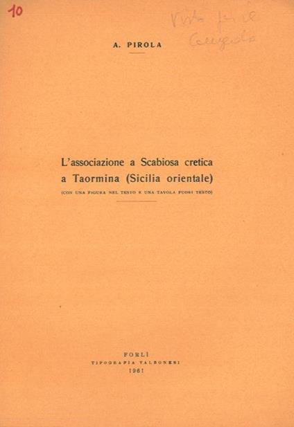 L' associazione a Scabiosa cretica a Taormina (Sicilia orientale) - A. Pirola - copertina
