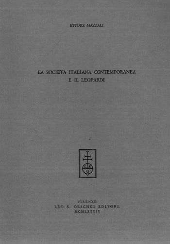 La società italiana contemporanea e il Leopardi - Ettore Mazzali - copertina