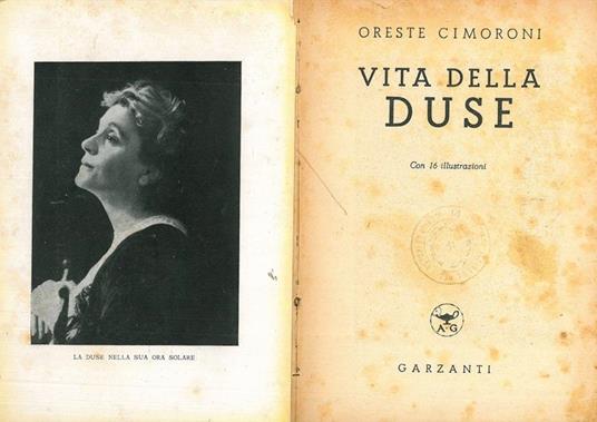 Vita della Duse - Oreste Cimoroni - copertina