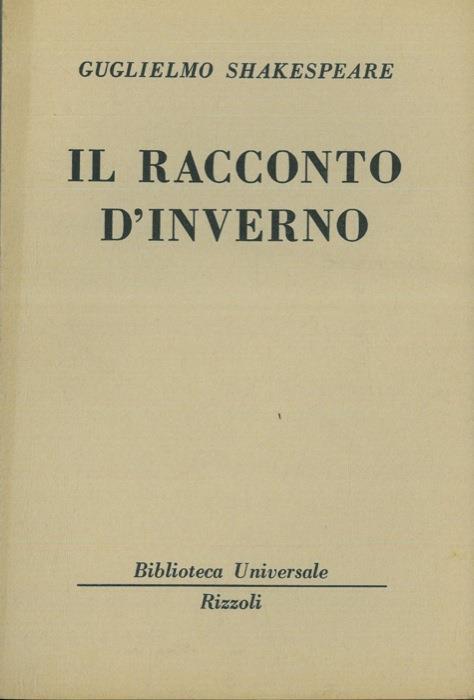 Il racconto d'inverno - William Shakespeare - copertina