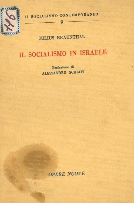 Il socialismo in Israele - Julius Braunthal - copertina