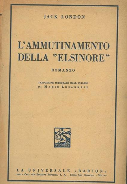 L' ammutinamento della "Elsinore" - Jack London - copertina