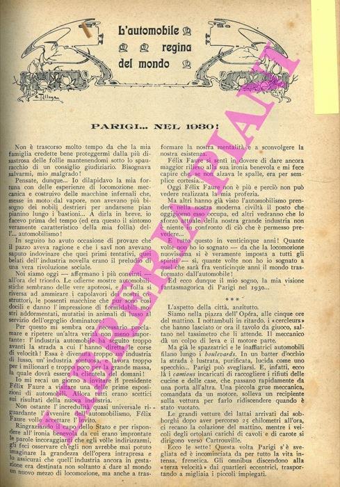 L' automobile regina del mondo. Parigi…nel 1930! - copertina