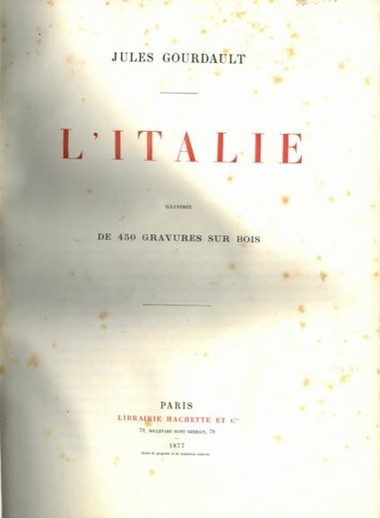 L' Italie - Jules Gourdault - copertina