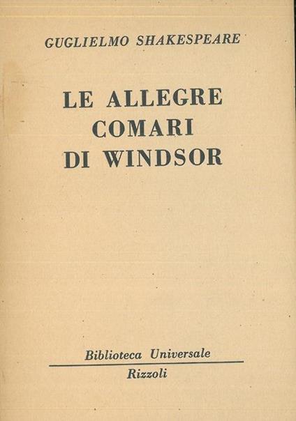 Le allegre comari di Windsor - William Shakespeare - copertina