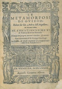 Autori latini - Ovidio - Le metamorfosi di Ovidio, ridotte da Gio. andrea  dall'Anguillara, in ottava rima. 1588, Books, Autographs & Prints
