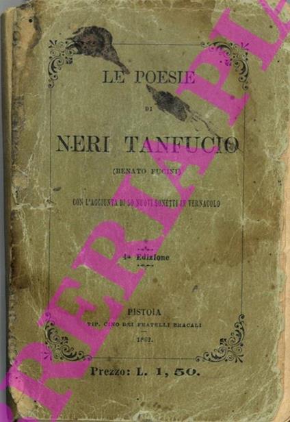 Le poesie di Neri Tanfucio(Renato Fucini) con l'aggiunta di 50 nuovi sonetti in vernacolo. 4a edizione - copertina