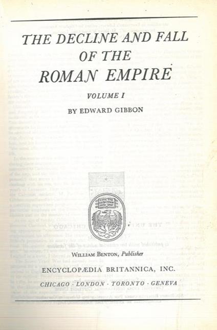 The decline and fall of the roman empire. Volume I - Edward Gibbon - copertina