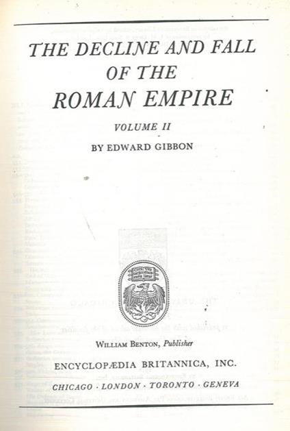 The decline and fall of the Roman Empire. Volume II - Edward Gibbon - copertina