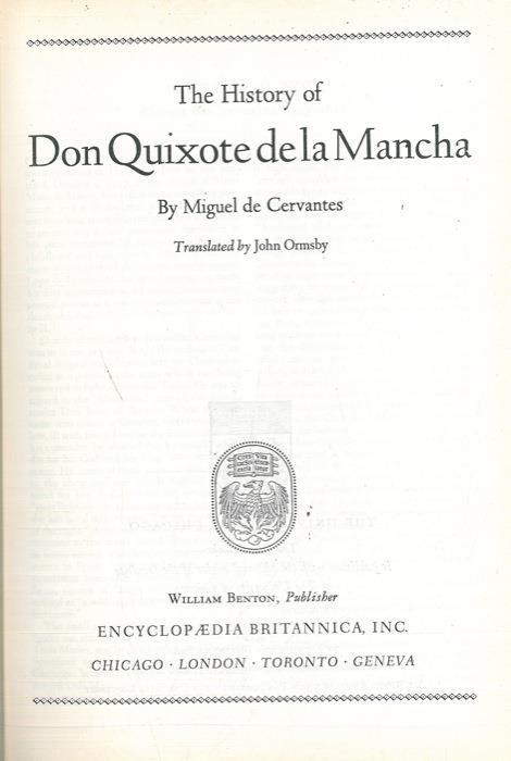 The history of Don Quixote de la Mancha - Miguel de Cervantes - copertina