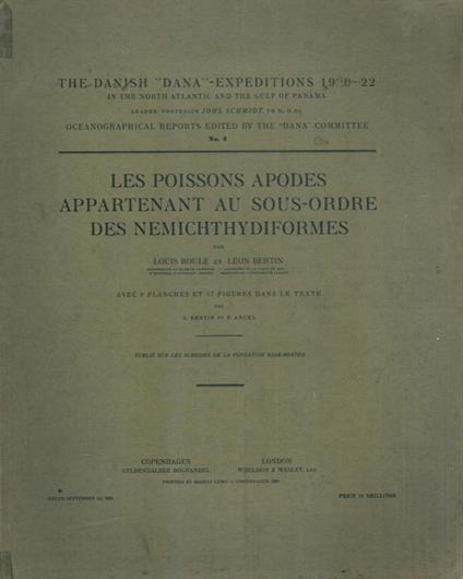 Les poissons apodes appartenant au sous-ordre des Nemichtydiformes - Louis Roule,Léon Bertin - copertina