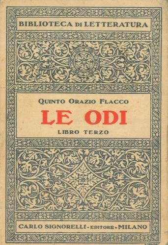 Le odi. Libri terzo - Quinto Orazio Flacco - copertina