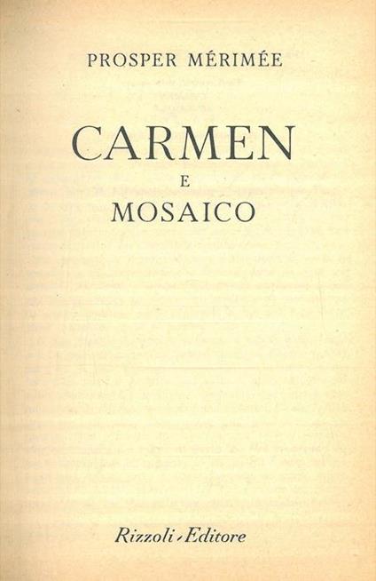 Carmen e mosaico - Prosper Mérimée - copertina