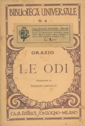 Le odi - Quinto Orazio Flacco - copertina