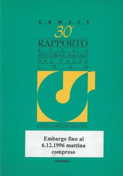 30° rapporto sulla situazione sociale 1996 - copertina