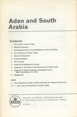 Aden and South Arabia - copertina