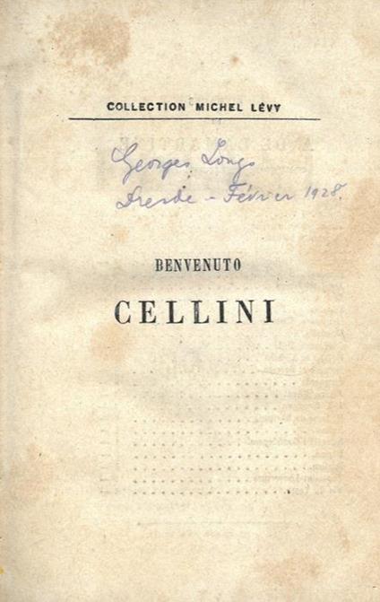 Benvenuto Cellini - Alphonse de Lamartine - copertina