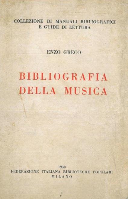 Bibliografia della musica - Enzo Greco - copertina