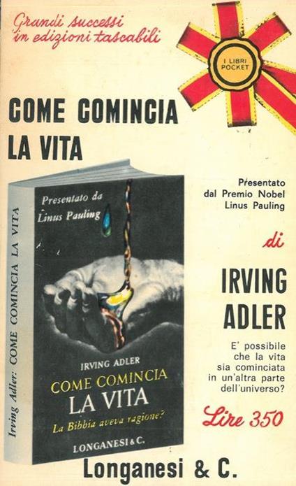 Come comincia la vita - Irving Adler - copertina