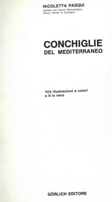 Conchiglie del Mediterraneo - Nicoletta Pasqui - copertina