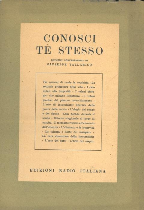 Conosci te stesso - Giuseppe Tallarico - copertina