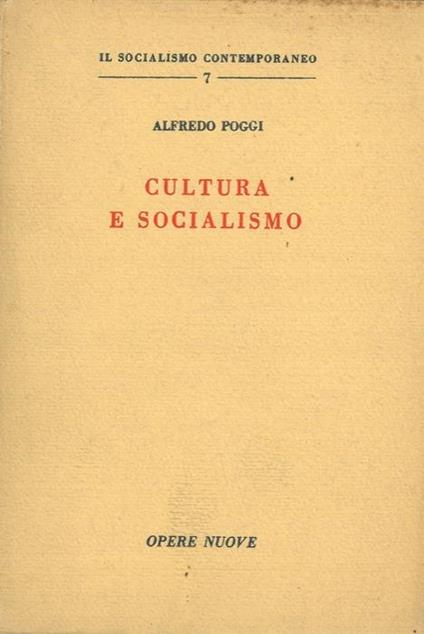 Cultura e socialismo - Alfredo Poggi - copertina