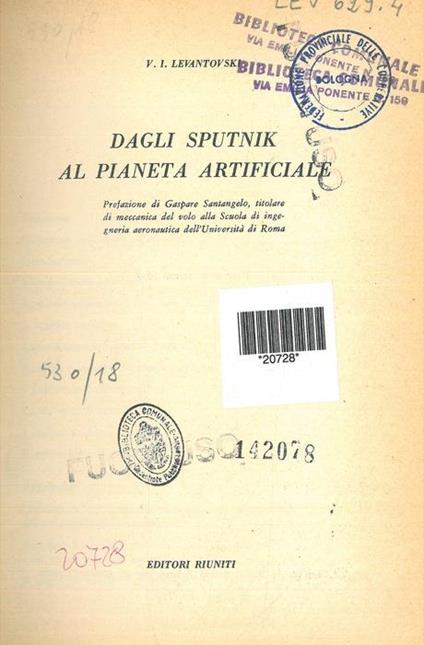 Dagli Sputnik al pianeta artificiale - copertina